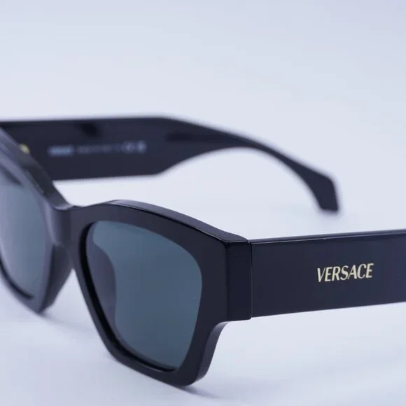 Versace VE4492U GB1/87 Sunglasses Black Square Frame, Dark Grey Lenses
